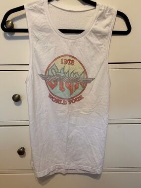 1978 STYX World Tour White Muscle Tank Top for women